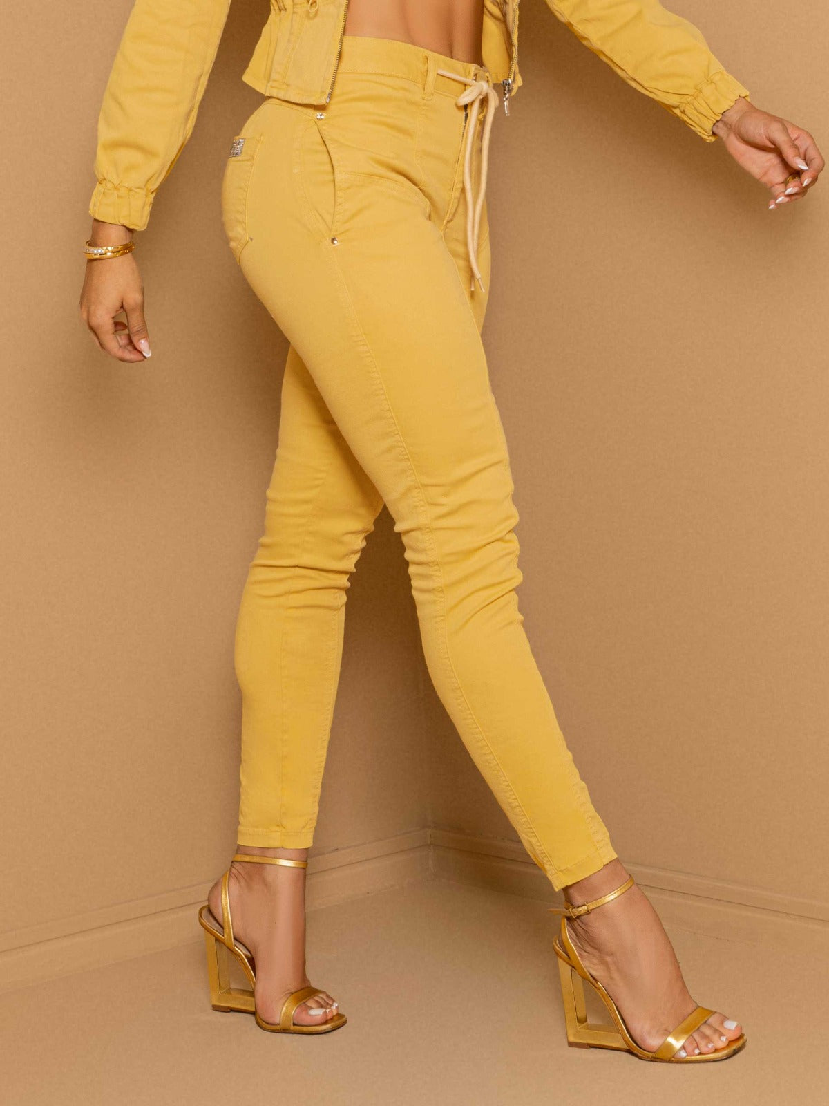 Yellow Butt-Lifting Jogger Jeans